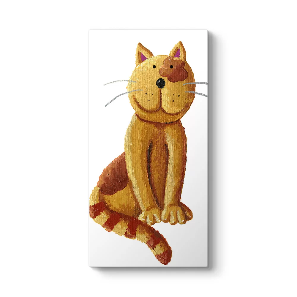 Şirin Kahverengi Kedi Tablosu - Model 7